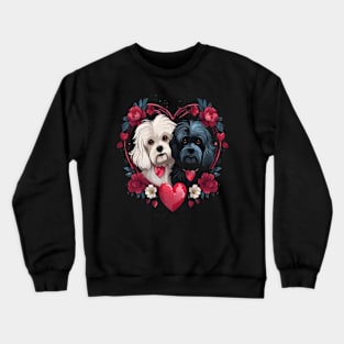 Maltese Couple Valentine Crewneck Sweatshirt